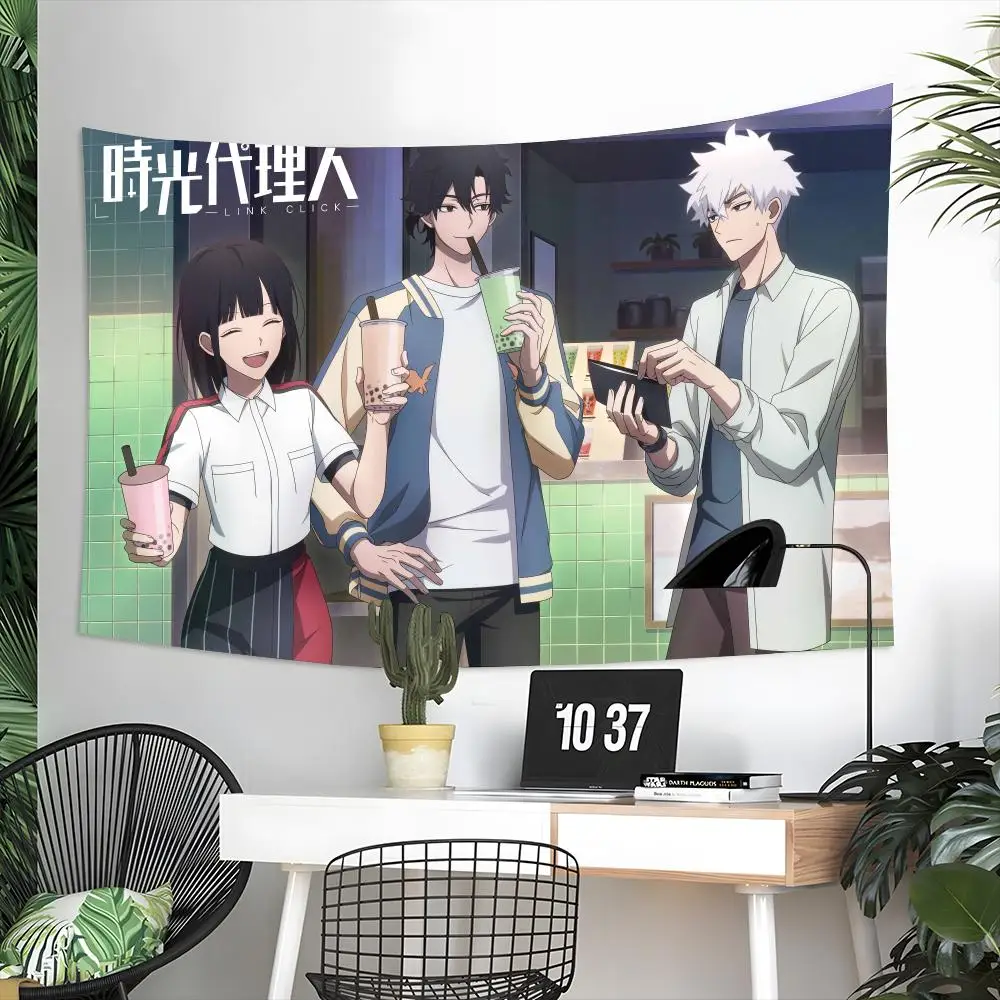 Suspense Anime L-Link Click Tapestry Aesthetic Wall Hanging Decor Microfiber Fabric Art for Bedroom Living Room Home