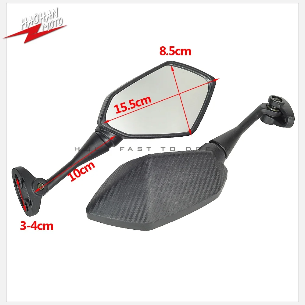 For Ducati APRILIA Honda Yamaha Kawasaki Suzuki Scooter Rear View Mirror Carbon Look