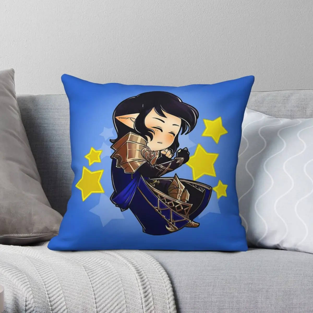 Final Fantasy Aymeric De Borel Square Pillowcase Polyester Linen Velvet Pattern Zip Decor Pillow Case Bed Cushion Cover 45x45