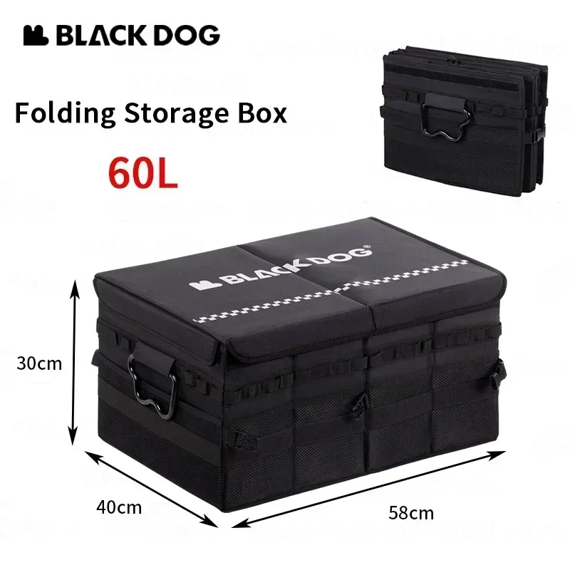 BLACKDOG Folding Storage Box 60L Large Capacity Bearing Weight 40kg for Outdoor Camping Traveler Car Trunk Bag Tools