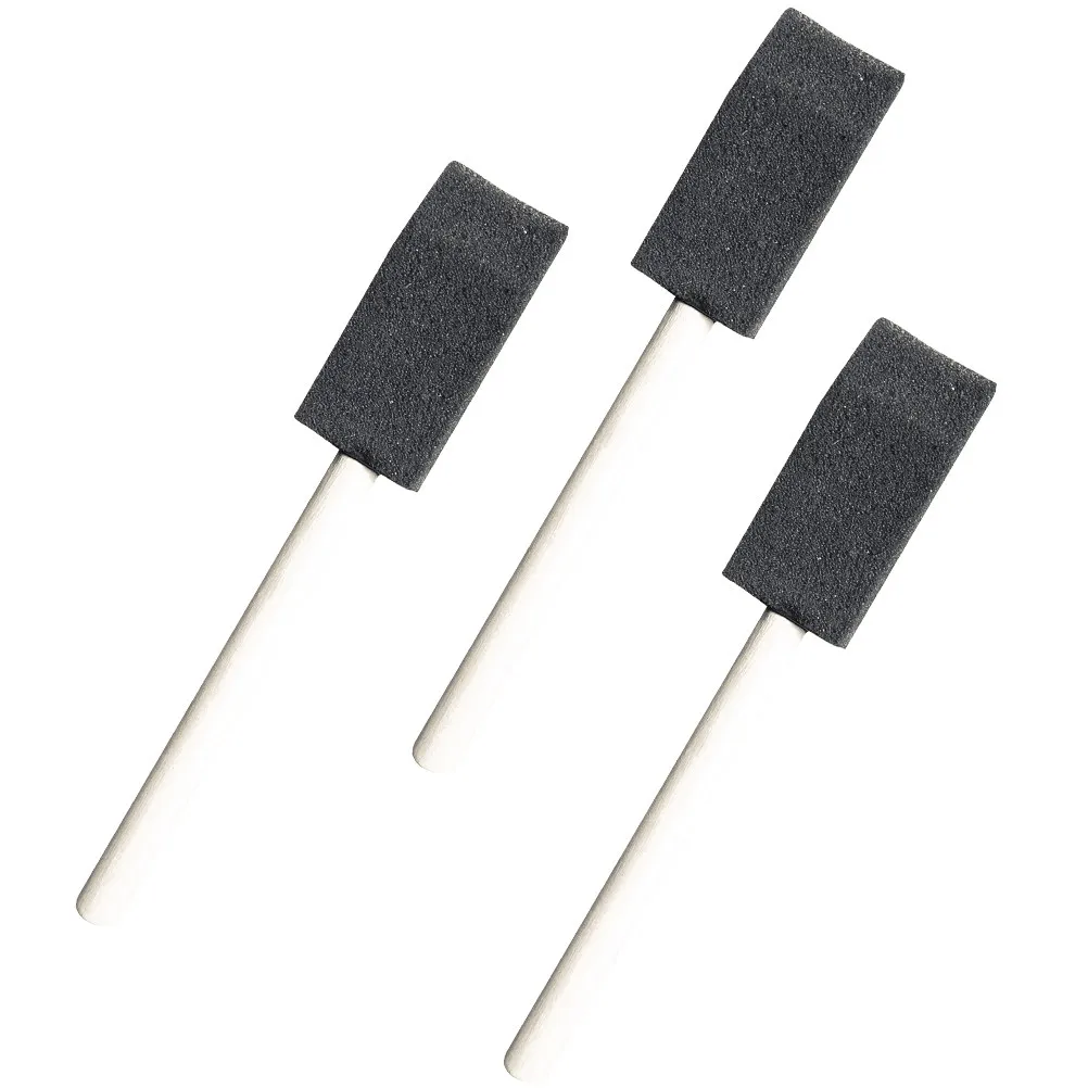 3Pcs Mini Car Sponge Brush with Polished Wood Handle Soft Absorbent Sponge Head for Air Conditioner Vents Mesh Grilles Keyboard