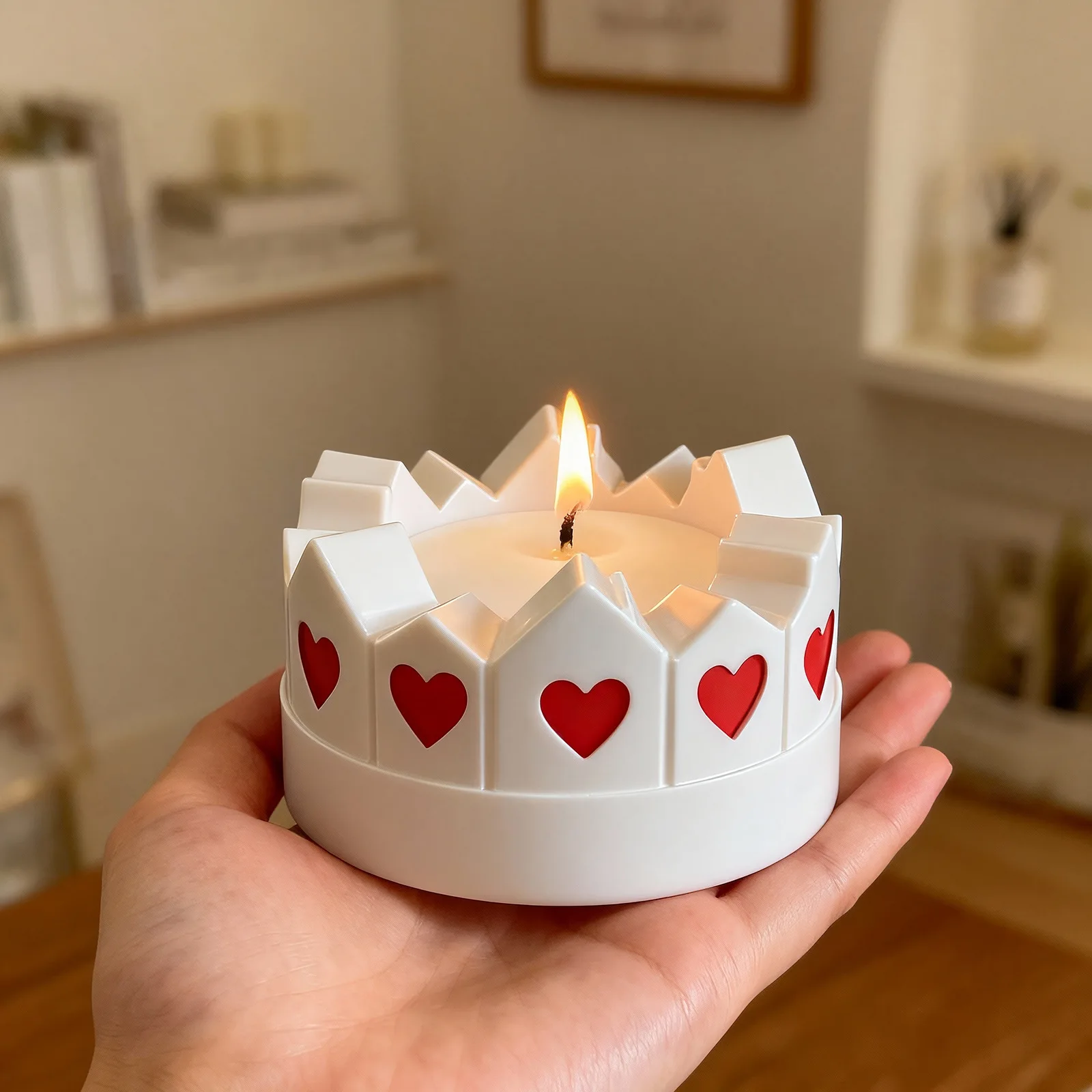 

Circular House Candlestick Silicone Mould DIY Castle House Candle Jar Flower Pot Molds Storage Boxe Plaster Ornament Home Decor