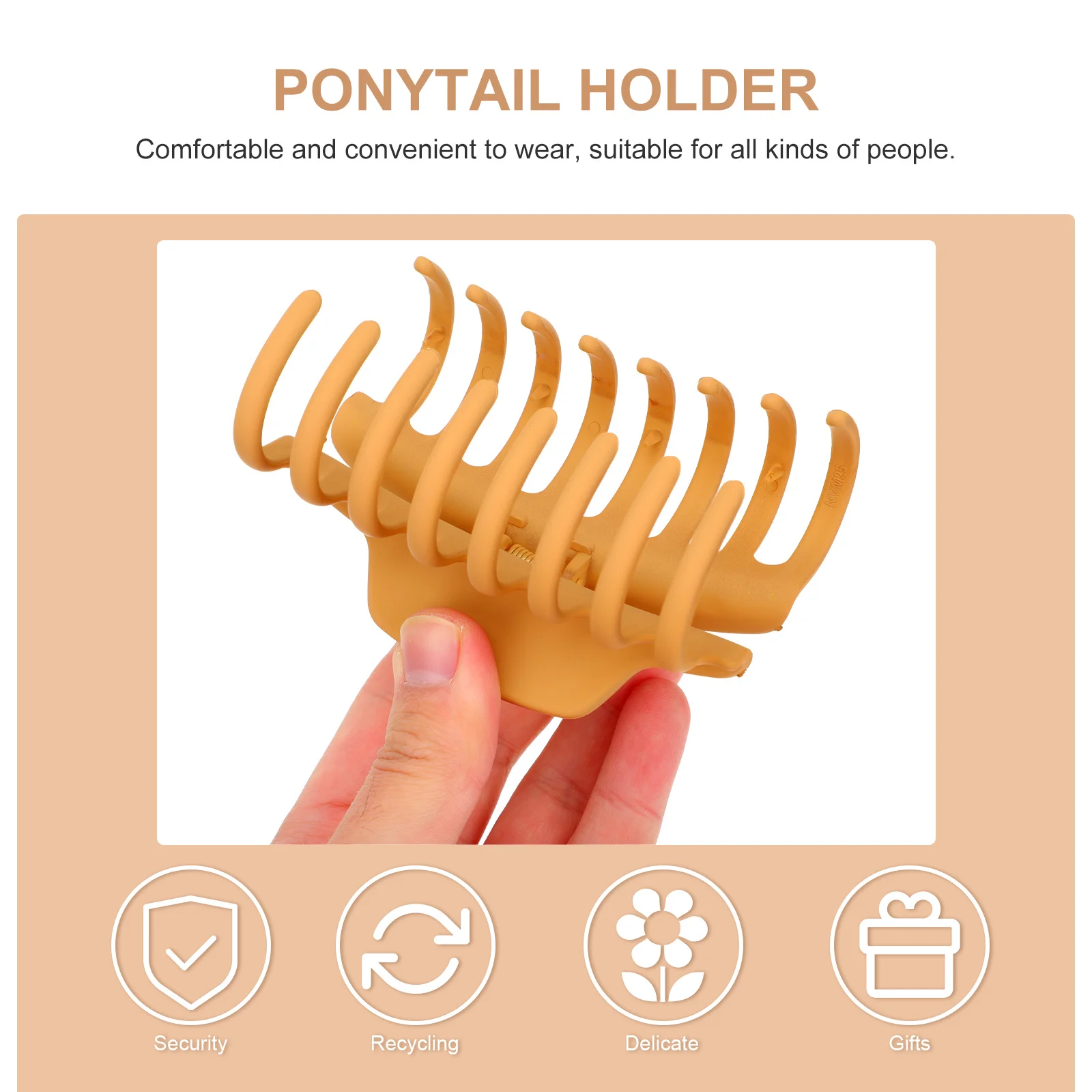 

6pcs Square Head Shark Clip Mixed Color Strong Hold Claw For Thick Thin Hair Women Hair Clasp Barrette Decor Ponytail