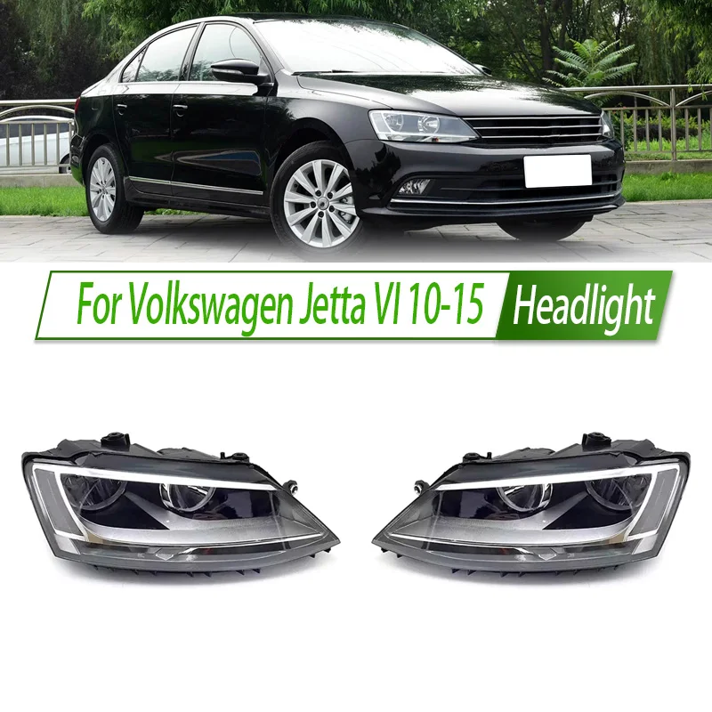 

For Volkswagen Jetta VI 10-15 Halogen Headlight Assembly OEM Style Front Headlamp Bulb Socket Plug & Play Replacement