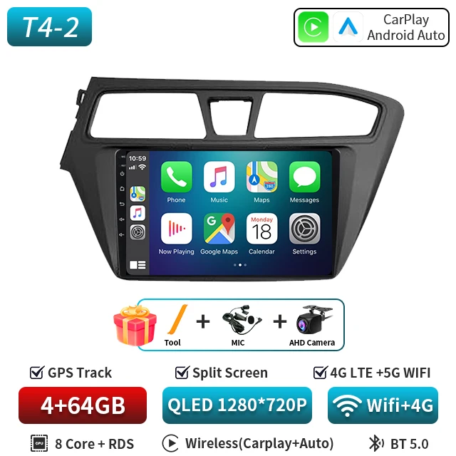 Android 16 Carplay Auto 5G Voor Hyundai I20 LHD 2014 2015 2016 2017 2018 Auto Radio Multimedia Speler stereo Head Unit 2din Audio