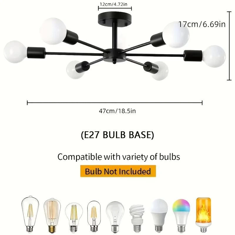

Modern Ceiling Chandelier Restaurant Black Simple Chandelier Living Room Suspended Ceiling Light Iron Chandelier Home Decor