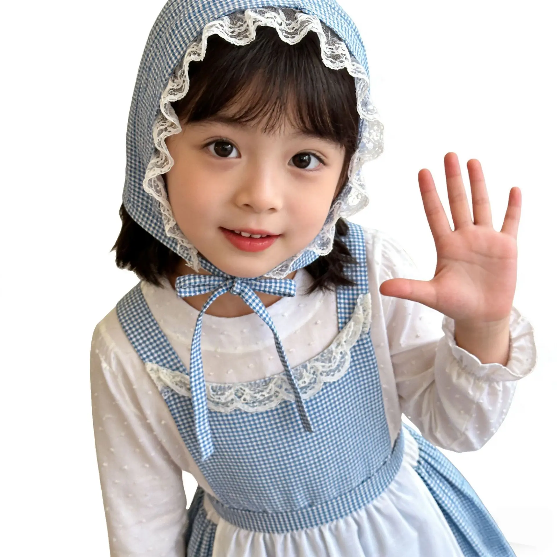 

New Arrival Halloween Stage Performance Costume Blue Plaid Role Play Dorothy from the Wizard of Oz Children's Farm Outfit