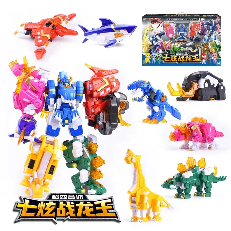 

7 in 1 Mini Force X Super Dino Power Transform Combined Robot Model Mecha Deformation New MiniForce Action Figures Dinosaur Toys