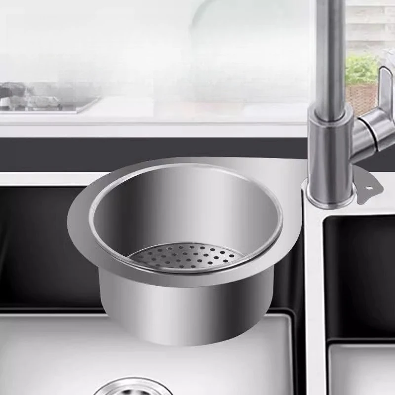 

LMM stainless steel kitchen hanging storage drain rack dry and wet separation hook garbage filter basket