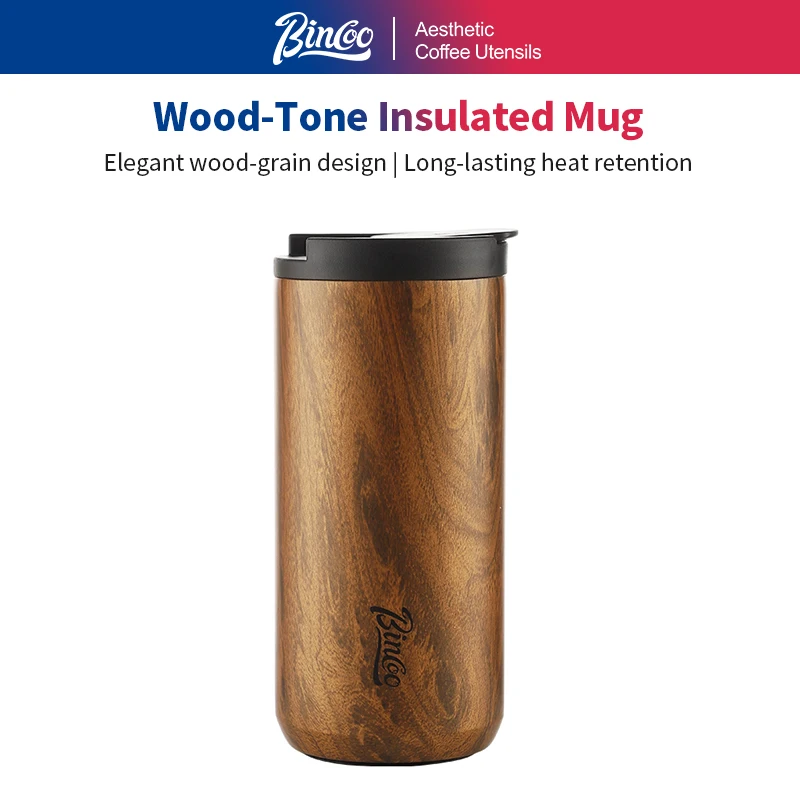 Bincoo-taza de café de acero inoxidable, botella Termo con aislamiento de agua, Taza de Viaje para café, Termo Cafe para bebidas frías y calientes, 550ML