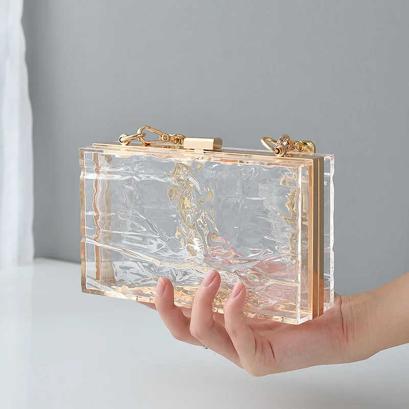 Clear Tote Bags for Women Transparent Wedding Clutch Jell Party Handbag Luxury Brand Designer Acrylic Over Cross Body Bag