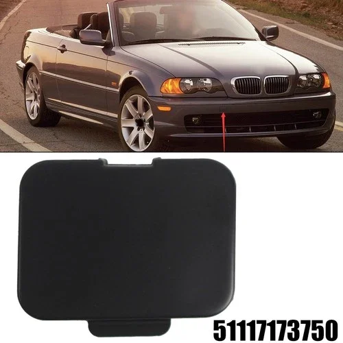 Front Bumper Tow Hook Cover Towing Eye Flap For BMW 3 Series E46 Coupe Cabrio 1998-2006 OE 51117173750 Replacement