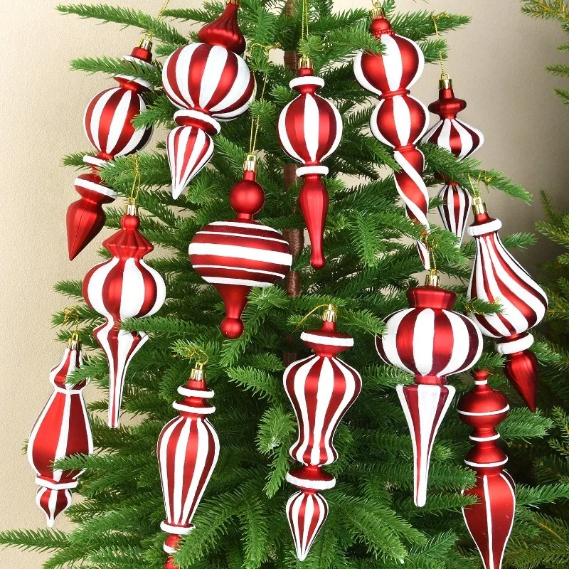Christmas Decoration New Red and White Gourd Pendant Christmas Tree Window Rattan Scene Arrangement Gourd Pendant