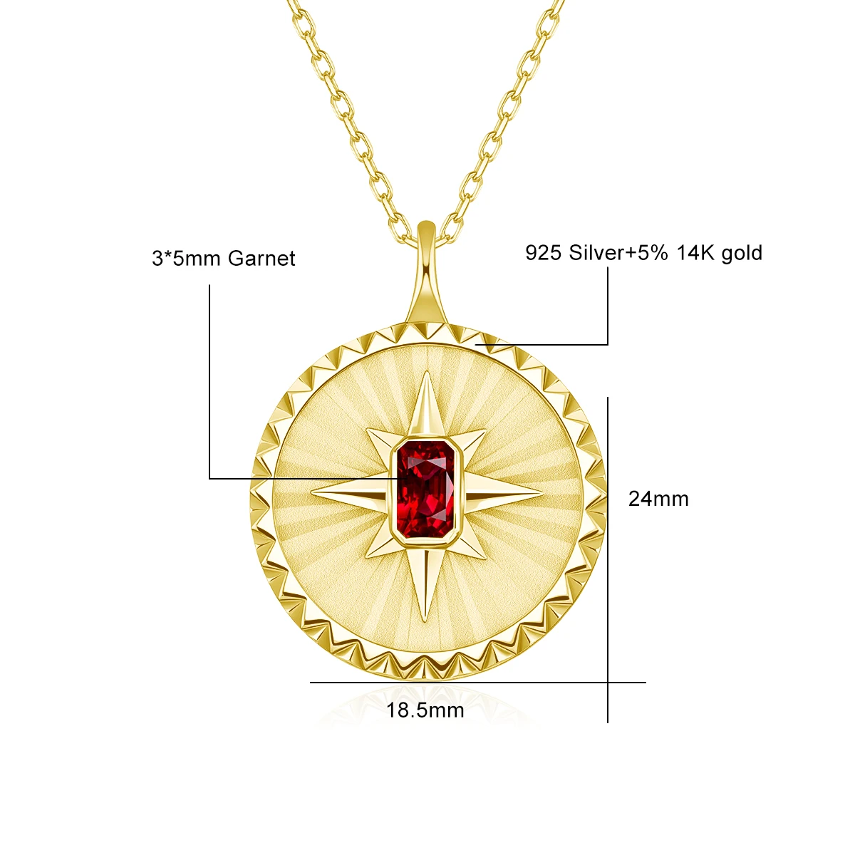 Natuurlijke Amethist Sunburst Disc Ketting 14K Goud Gevulde Emerald Cut Moissanite Hanger Verbleekbestendig Vintage Sieraden voor Vrouwen