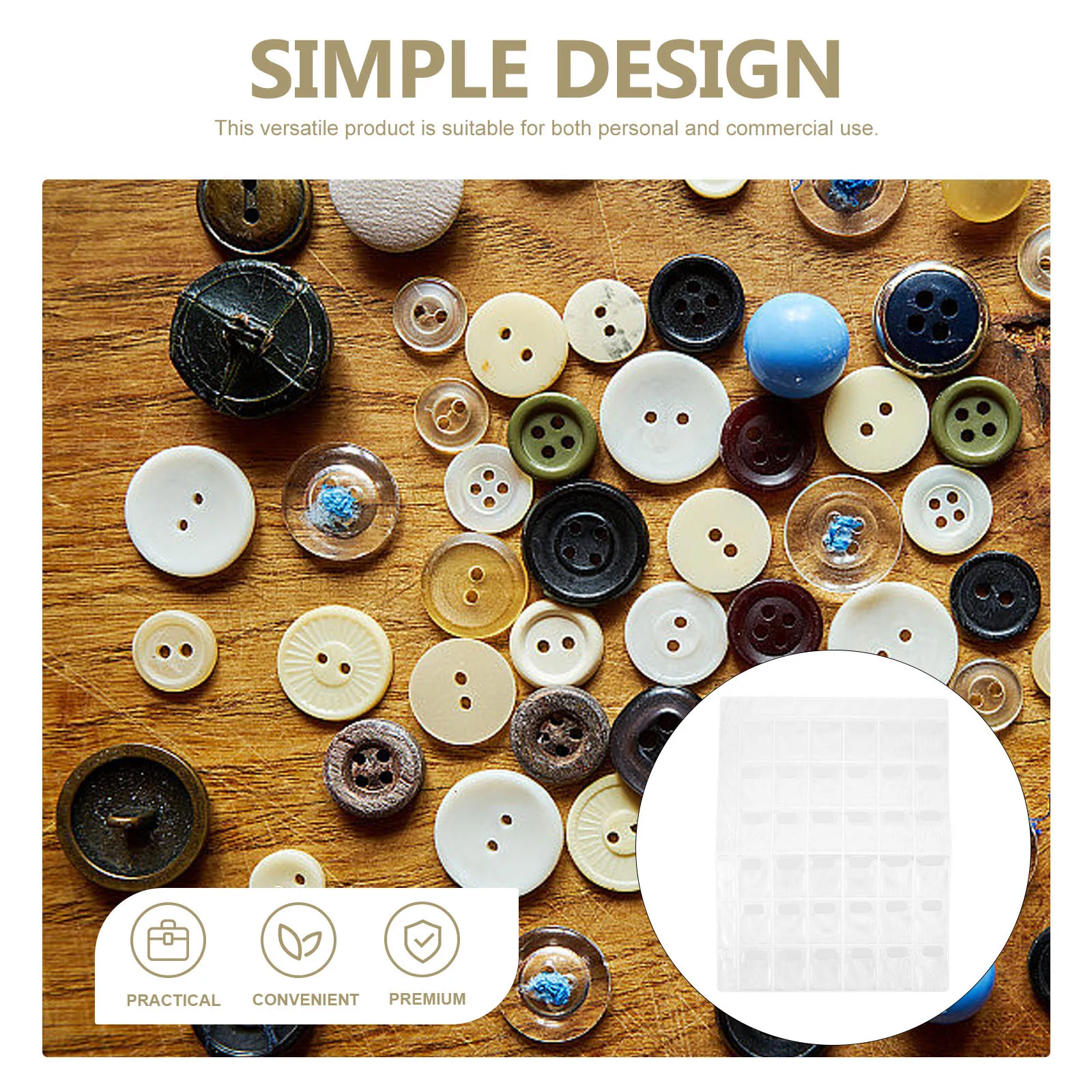 

Button Sample Bag 36 Grid Hardware Organizer Durable PVC Packing Storage Display Container Jewelry Holder Hardware Storage Bag