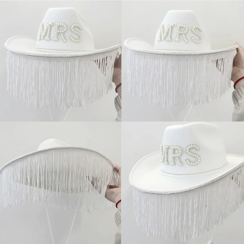 Women Bachelorette Party Hat Tassel Cowboy Hat Tassel Cowgirl Hat Mrs Hat