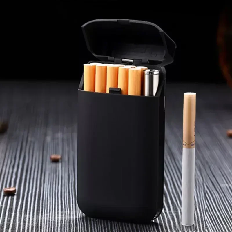 Windproof Mute Newest Cigar Ignifiers Slim Pack of 20 Cigarettes Cases Lighter Portable Cigarette Lighters & Smoking Accessories