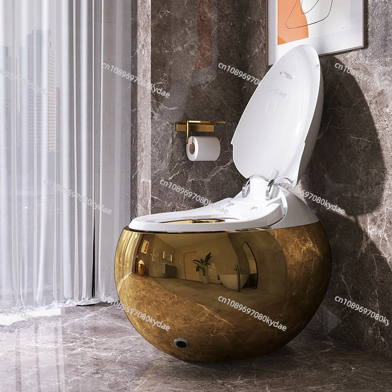 Golden Egg-Shaped Smart Toilet Integrated Voice Intelligent Control Automatic Flip Siphon Toilet