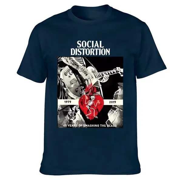 Social Distortion 40 Years Men T-shirt Black Unisex All Size S to 5XL2024 High quality Brand T shirt Casual Printed 100% Cotton