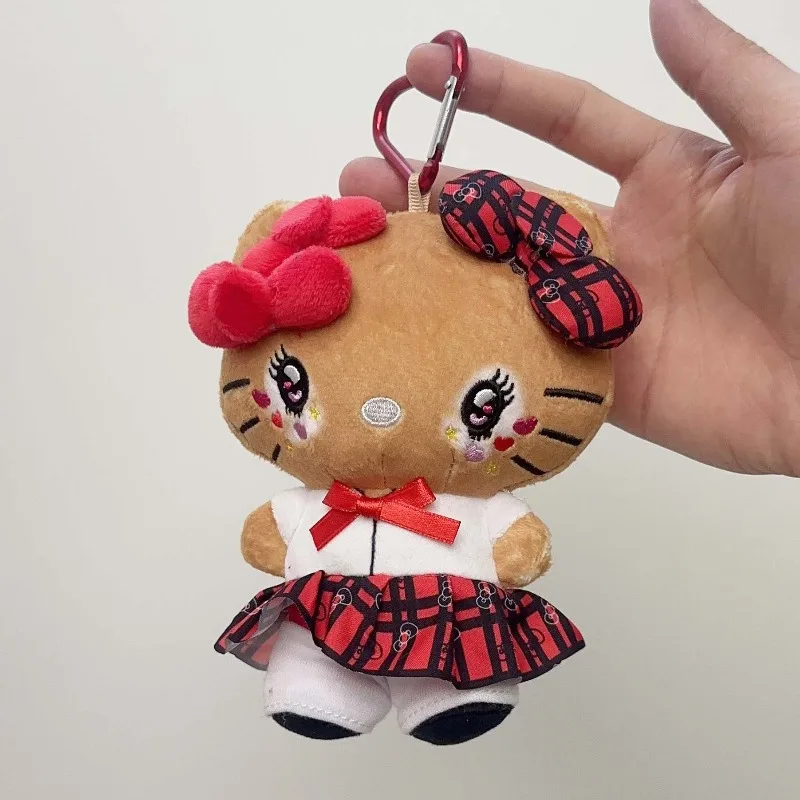 سانريو حروق الشمس تان فتاة حار كيتي الجلد الداكن أفخم دمية المفاتيح محفظة نسائية للعملات المعدنية kawaii القوس موحدة هريرة لينة محشوة الملحقات