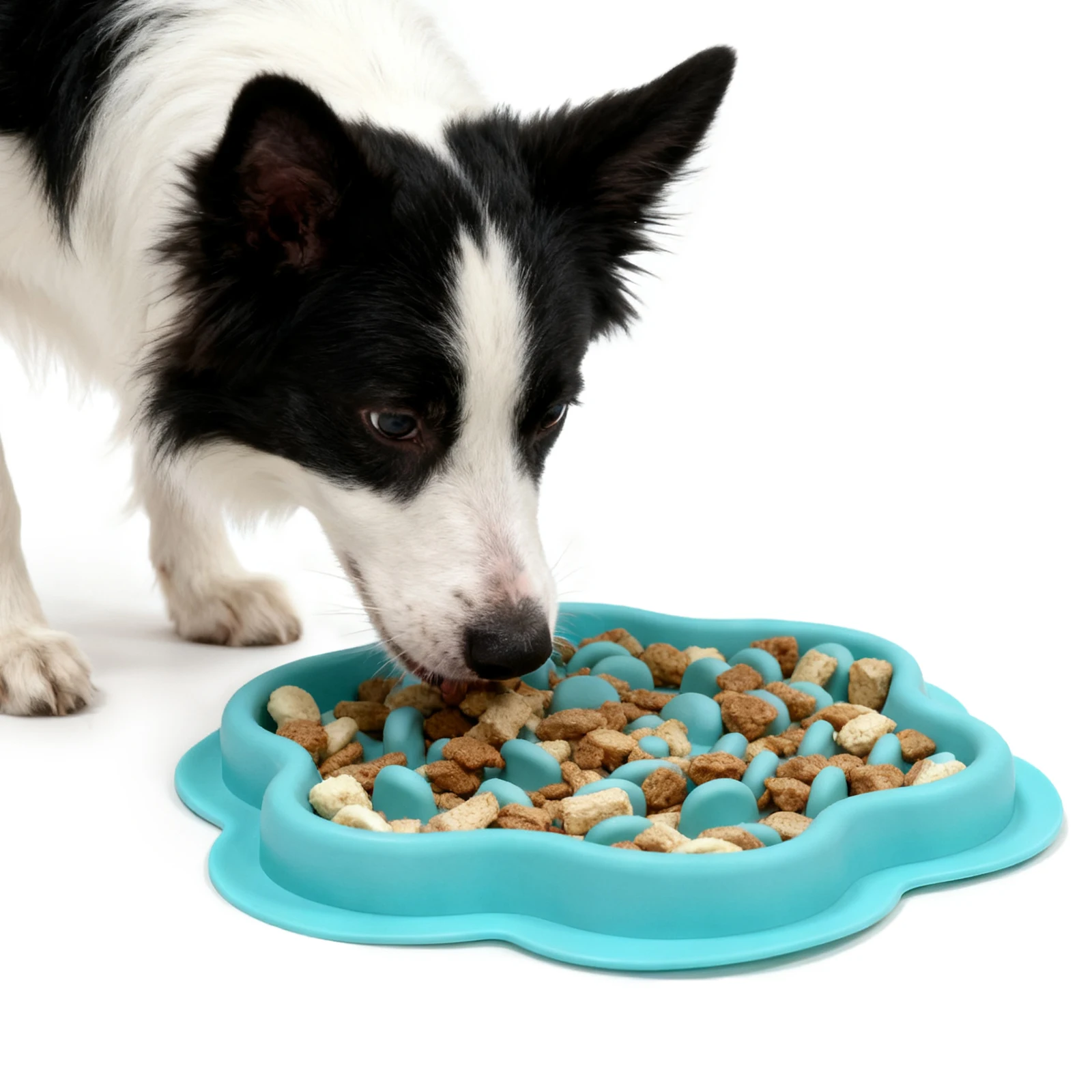 Anti-Schling-Napf für Haustiere: Silikon-Schlingnapf für Hunde und Katzen mit Anti-Kipp-Unterlage und Nackenschutz – Detail 4