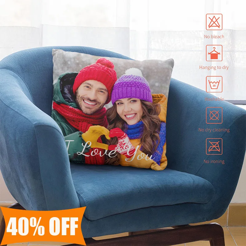 

Personalized Pillow Cover Any Photo Text Ideal Birthday Gift For Him Unique Boyfriend Gift Idea Bedroom Decor Cozy Decor