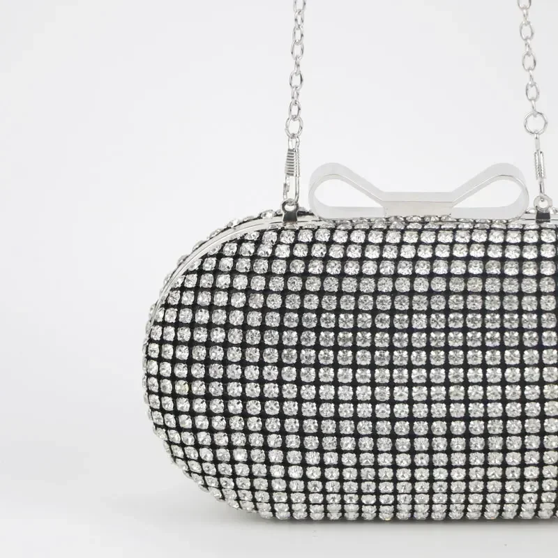 Bolso de noche con diamantes para mujer, diseño de marca de lujo con bandolera, brillante, para fiesta, 2024