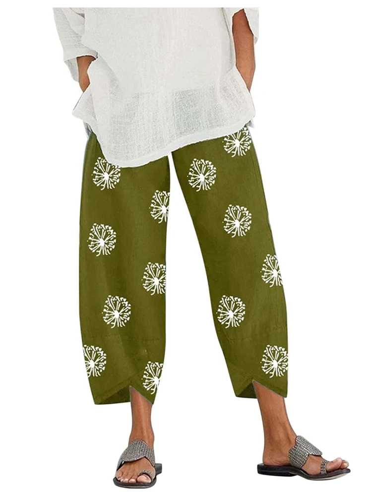 

Women's Palazzo Pants With Retro Dandelion Pattern Print Fashion Women's Daily Plus Size Wide Leg Pants Casual Women's Pants