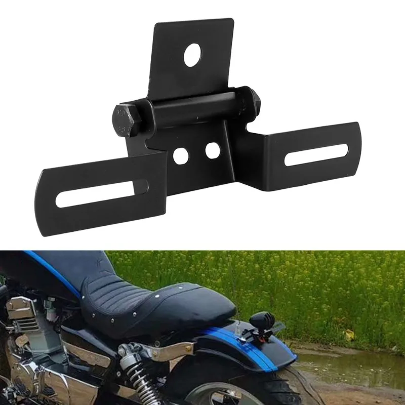 NEW HOT In Stock-Universal Motorcycle Accessories Black Folding Tail Light/License Plate Bracket Motorcycle Tail Light Mounting