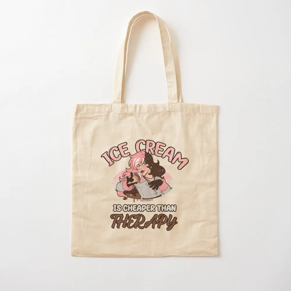 Ice Cream is cheaper than THERAPY Tote Bag bags for women Large bags for women Canvas Tote Bag