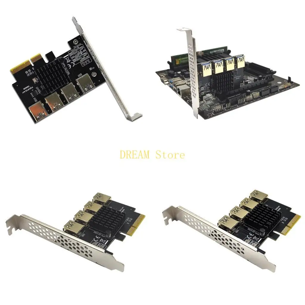 PCI-E Riser Board 1 to 4 GPU Extender Riser Card Adapter PCI for Express 16X Slo Best Sale