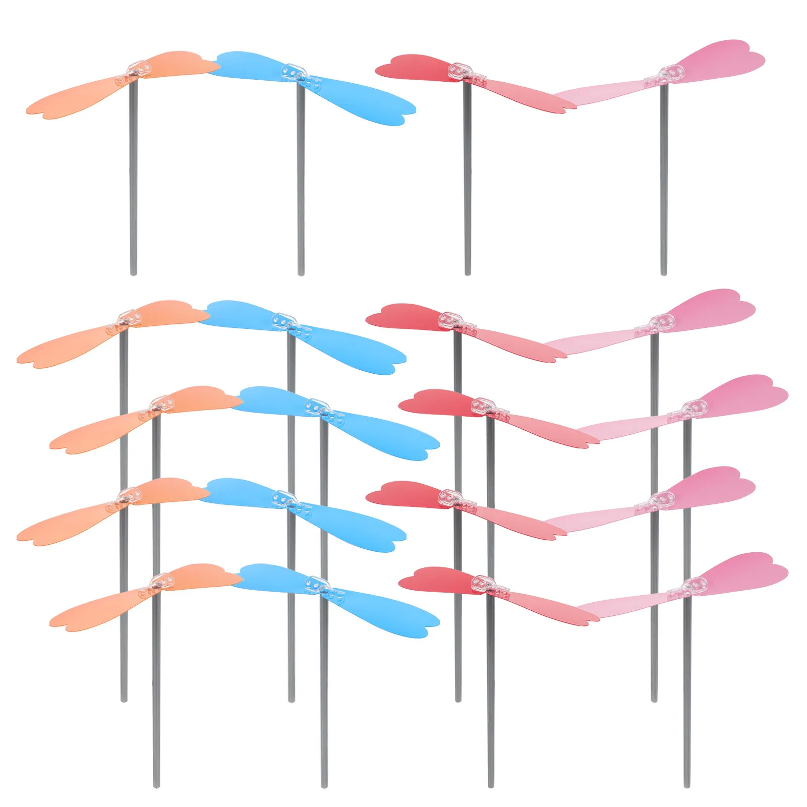 20Pcs Flying Dragonfly Hand Helicopter Lightweight Plastic Propeller DIY Outdoor Fun Learning Activities