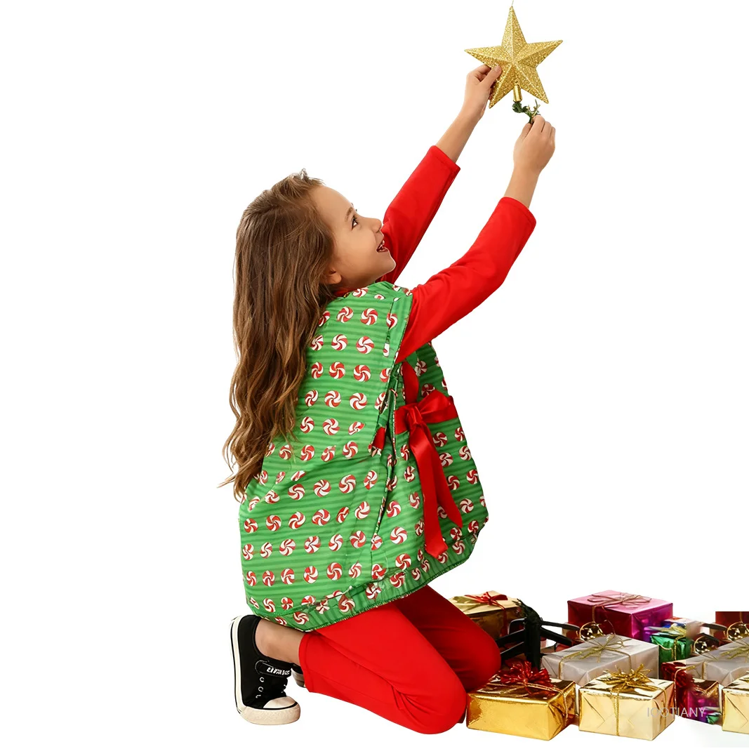 Weihnachtsfeier, Kinderkostüme, süßes Mädchen, Süßigkeiten, Geschenkbox, Kittel, Cosplay, Kindergarten, Festival, Bühnenkostüme 2026