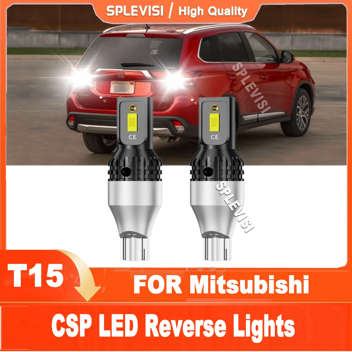 

2x 6000K White 12V T15 W16W CSP LED Reverse Backup Lamp Lights For Mitsubishi ASX Eclipse Cross Lancer Outlander Grand Vitara