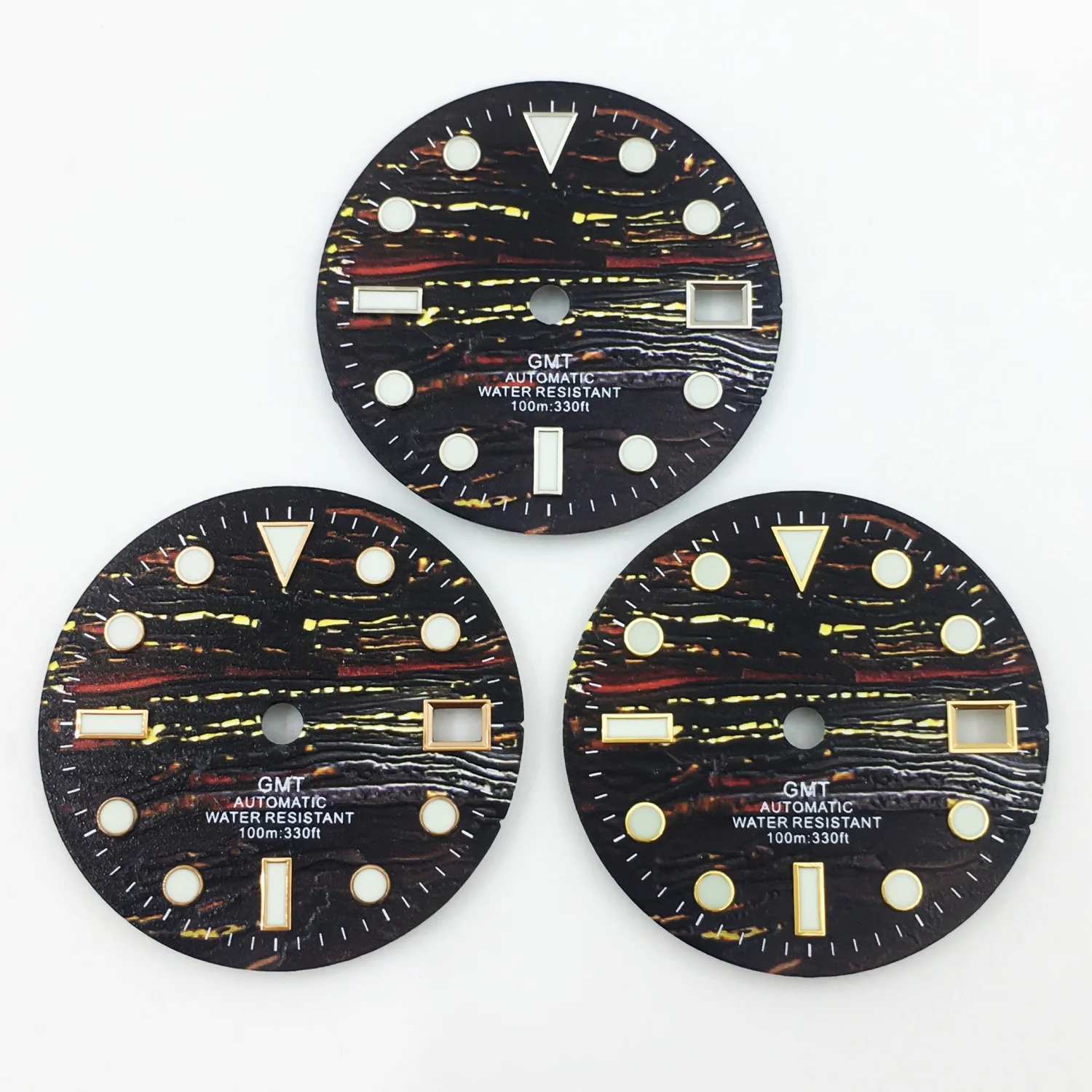 BLIGER 29 мм Lron Tiger's Eye Модифицированный циферблат для дайвинга Высокое качество Зеленый светящийся подходит для механизма NH34 NH35 может индивидуальный текст логотипа