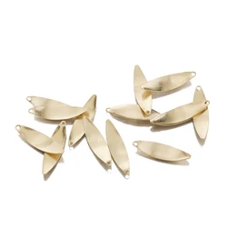 50Pcs Brass Smooth Oval Charms Textured Leaf Leaves Charms for DIY Necklace Bracelet Earrings Jewelry Craft Making Accessories