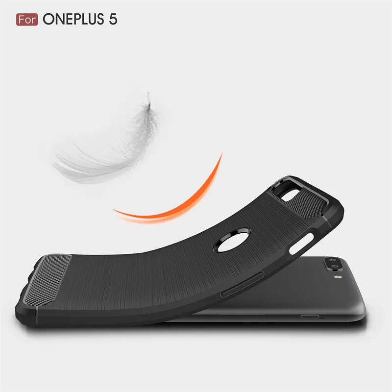 Oneplus 5 A5000 Case Carbon Fiber Skin Soft Silicone TPU Back Cover Shockproof Phone Case For Oneplus 5 Oneplus5 A5000 Phone Bag