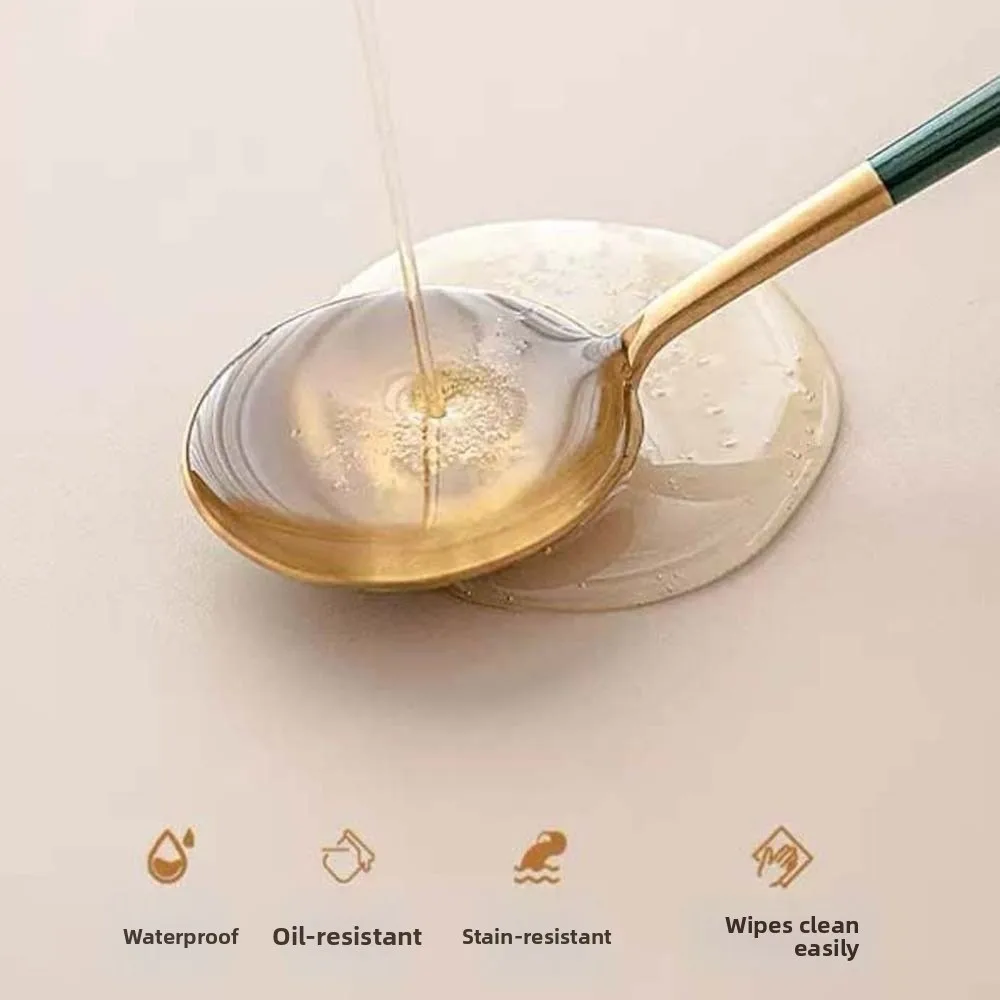 Rectangular Imitation Sheepskin Tablecloth Smooth Full Wrapped Solid Color Table Cover with Straps Anti-Slip