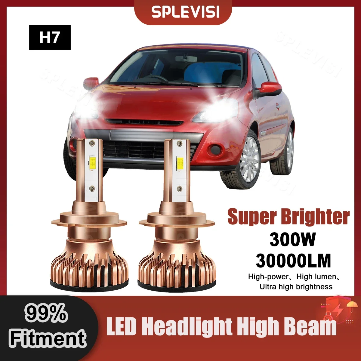 

Replace LED Headlight High Beam Bulbs 6000K HID White 30000LM For Renault Clio MK3 2005 2006 2007 2008 2009 2010 2011 2012