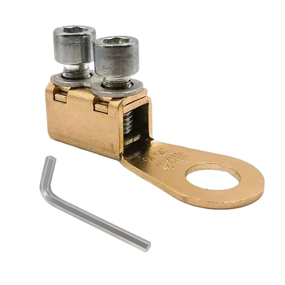 Car Battery Terminal Connectors Featuring Polished Brass and Robust Bolts for Stable Electrical Contact and Easy Maintenance