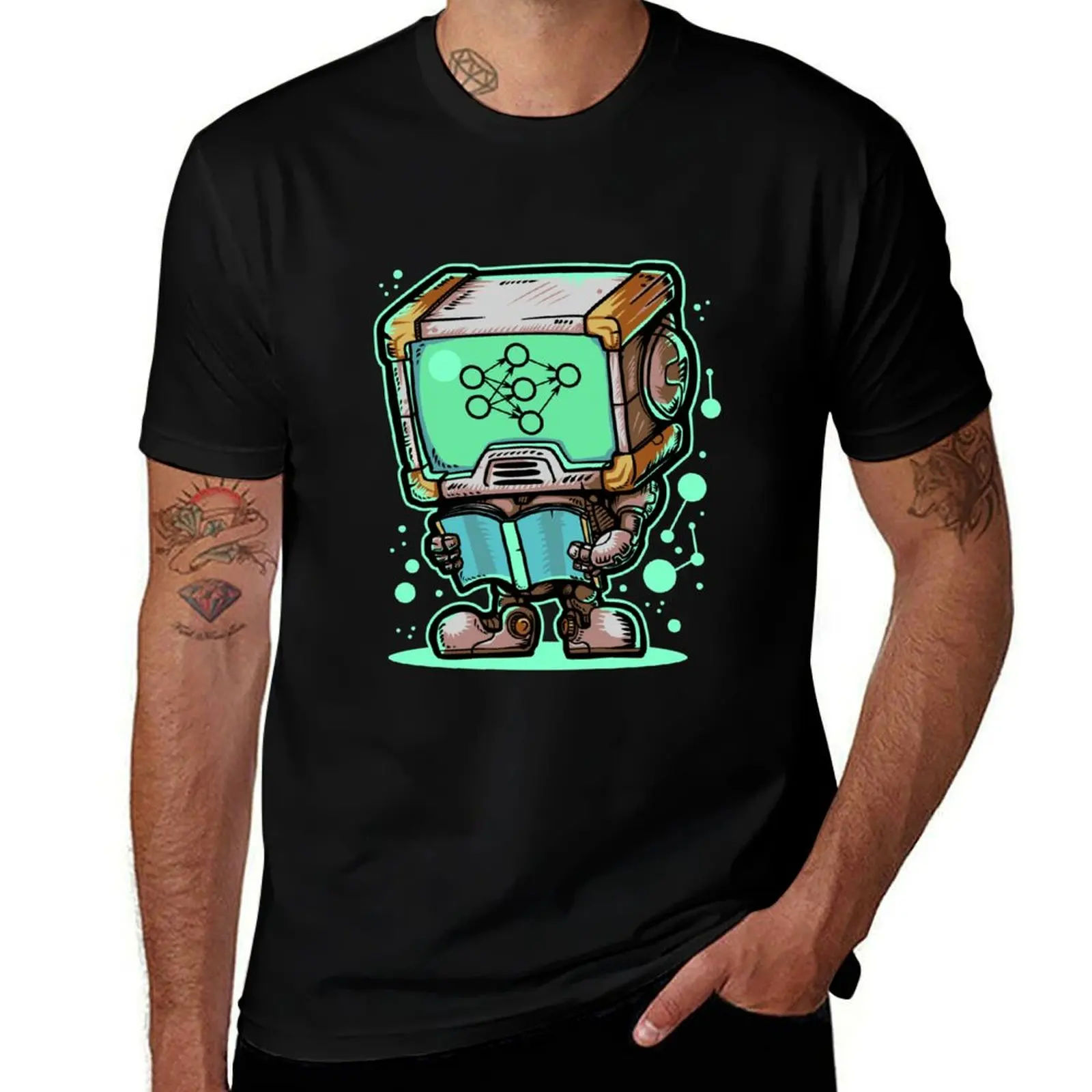 Machine Learning Robot T-Shirt Casual Daily Graphic Tee T-Shirt