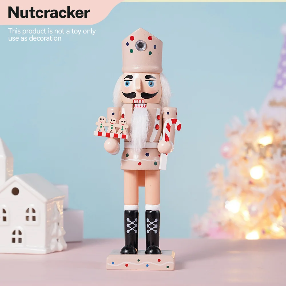 

1pcs 25CM Nutcracker pink gingerbread Man Christmas decoration European home creative decoration for home table top