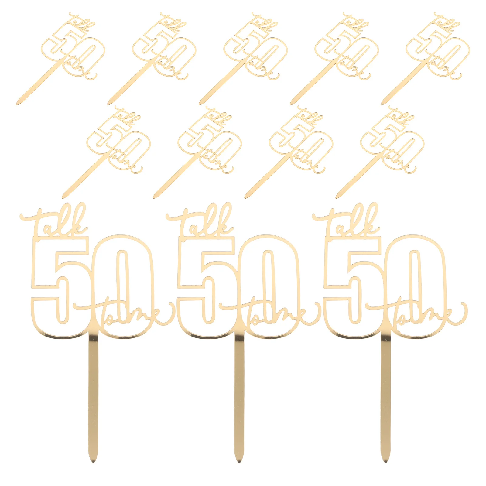 

12Pcs Acrylic Birthday Cake Topper Decorations Number Insert for 50Th Birthday Anniversary Party Cake Accessories