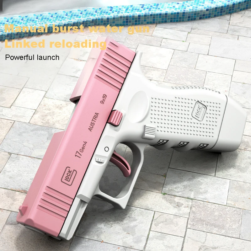 Summer Water Gun Portable Non Electric Pistol High-pressure Full Automatic Shooting Water Beach Kid Toy Gun Boys Girls Gift