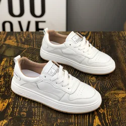 Women Sneakers Leather Shoes Spring Trend Casual Flats Sneakers Female New Fashion Comfort White Vulcanized Platform Shoes