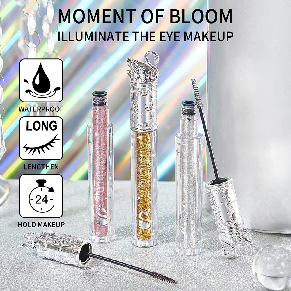 3 色 4D エクストリームボリュームラッシュマスカラ長くするまつげマスカラ長期的な防水メイク輝くアイマスカラ化粧品