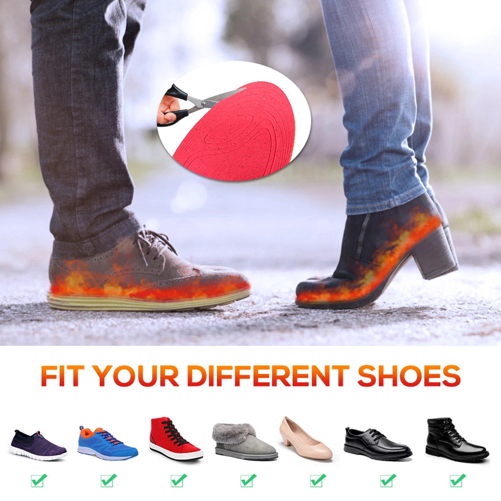 اللاسلكية تسخين كهربائي نعل تدفئة القدم بطارية تعمل بالطاقة ساخنة النعال الشتاء الدافئة نعال الحذاء للعمل التزلج التنزه #6