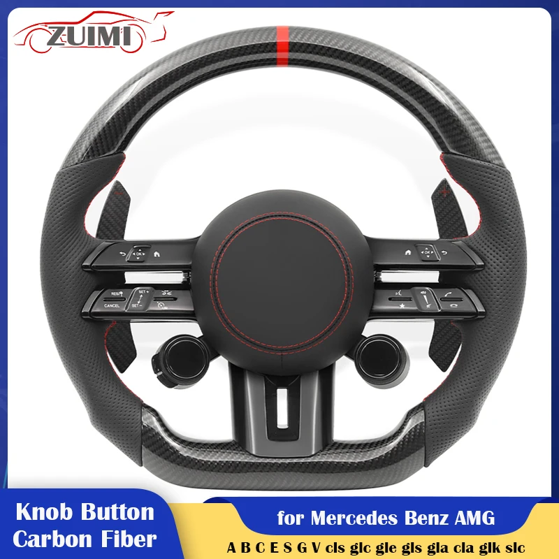 

Carbon Car Steering Wheel Assembly with Knobs Button for Mercedes-Benz C E S G V Class W204 W205 W206 W212 W213 W221 W222 W223