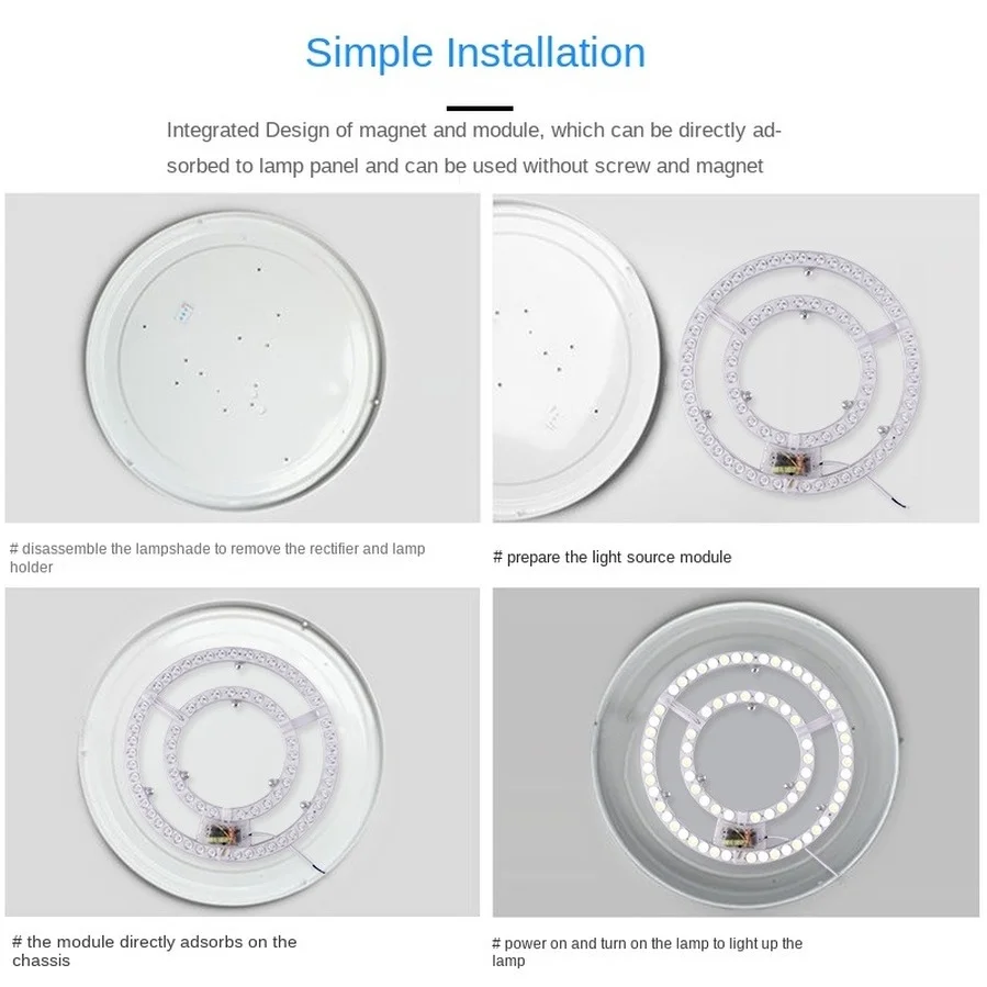 Módulo LED de 48W y 72W, reemplazo de fuente de luz de techo interior, Remould mecha, iluminación de alto brillo, luz blanca