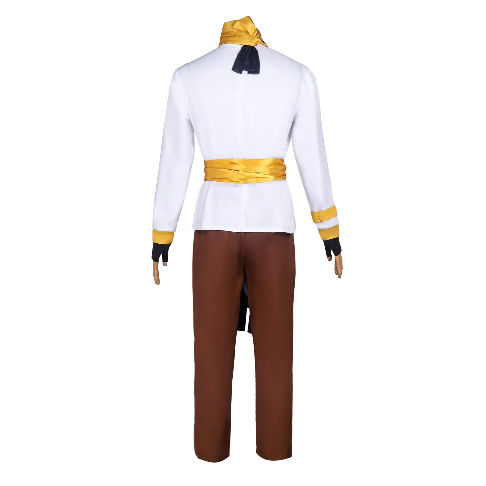 Anime Jogo Role Play Godrose Cosplay Traje para Homens e Mulheres, Performance Outfit, Unisex Calças Khaki, Top Lenço, Golden Sashes